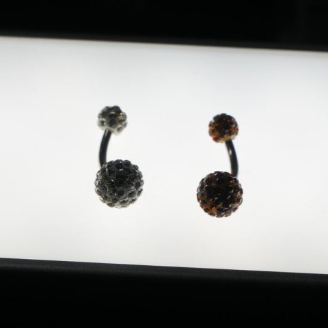Crystal navel barbells