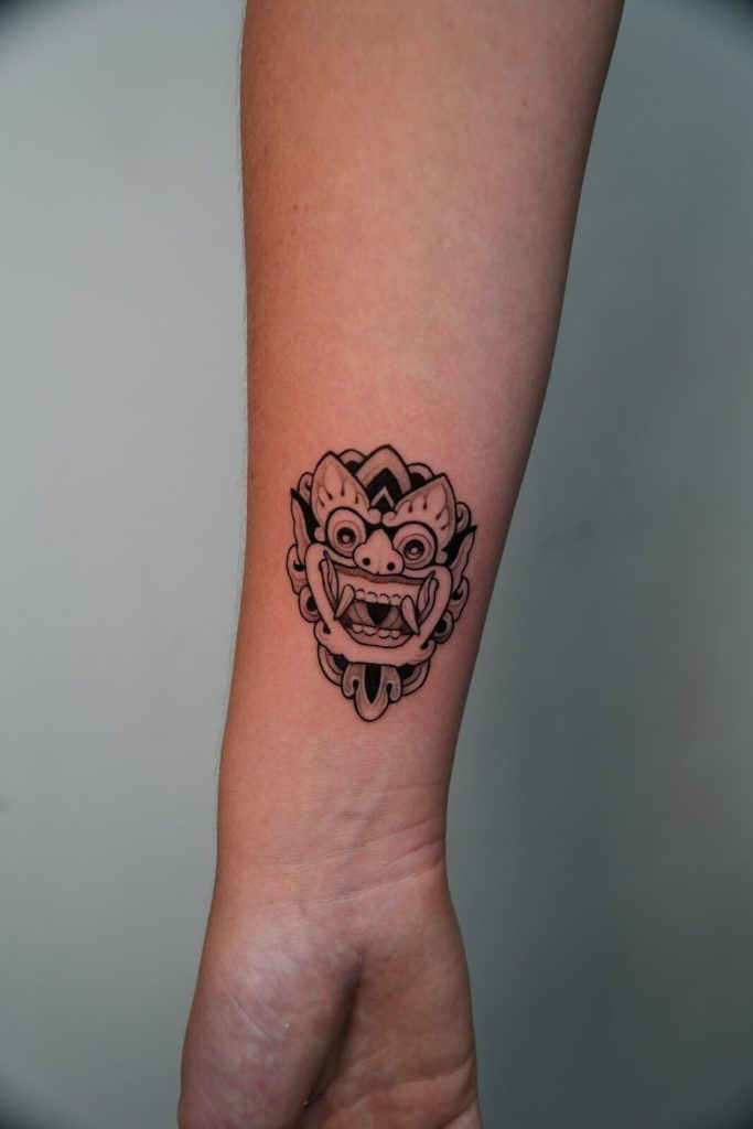 Balinese Barong tattoo by SAE Collective Studio in Uluwatu, Bali (04)