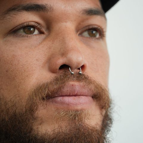Septum piercing at SAE Collective Studio in Uluwatu, Bali